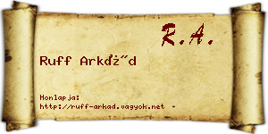 Ruff Arkád névjegykártya