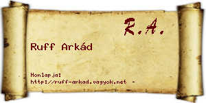 Ruff Arkád névjegykártya